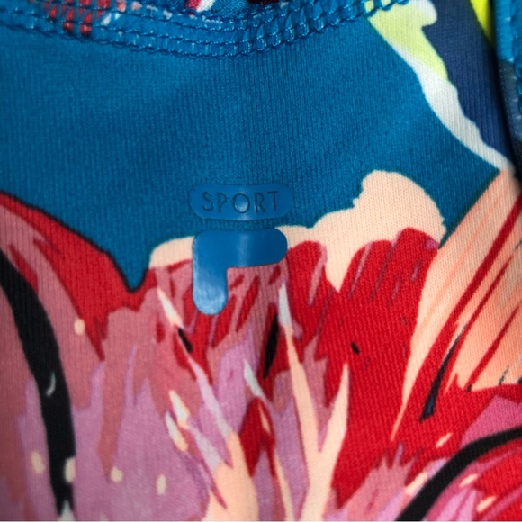 Fila Sport | Low Impact Sports Bra Blue Floral Print Racerback Size Large - Picture 4 of 5
